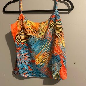 Vibrant Tropical Leaf Print Camisole